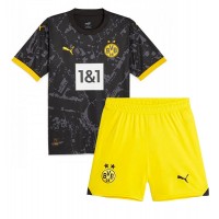 Echipament fotbal Borussia Dortmund Donyell Malen #21 Tricou Deplasare 2023-24 pentru copii maneca scurta (+ Pantaloni scurti)